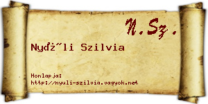 Nyúli Szilvia névjegykártya