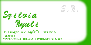 szilvia nyuli business card